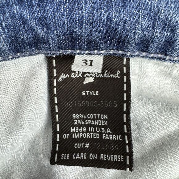 Y2K 7 For All Mankind Jeans Women’s Sz 31 Low Rise Bootcut Light Wash Stretch - Picture 5 of 10